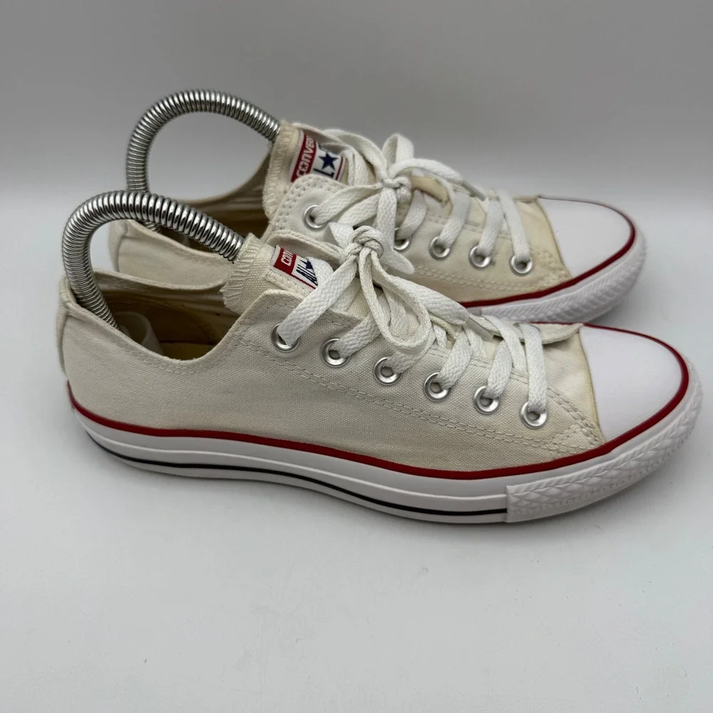 Converse All Star Low Top Sneakers Shoes Women's‎ Size 8 Canvas White Casual